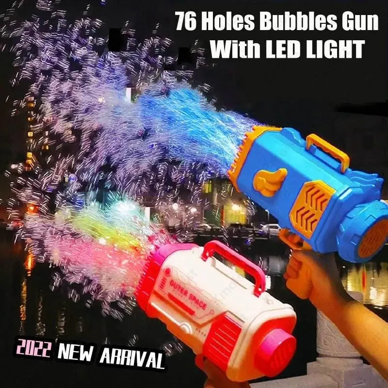 BubbleBlitz Rocket – 69-Hole Bubble Gun with Lights & Rechargeable Battery