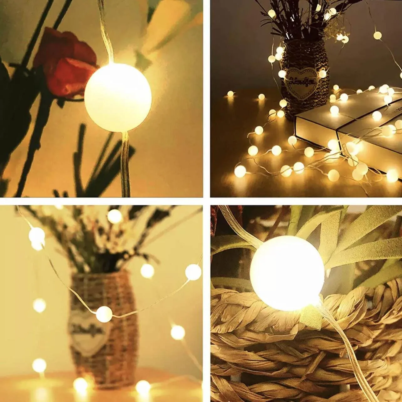 Bulb Ball Fairy String Strips Lights Home Garden Lamp Halloween Xmas Party