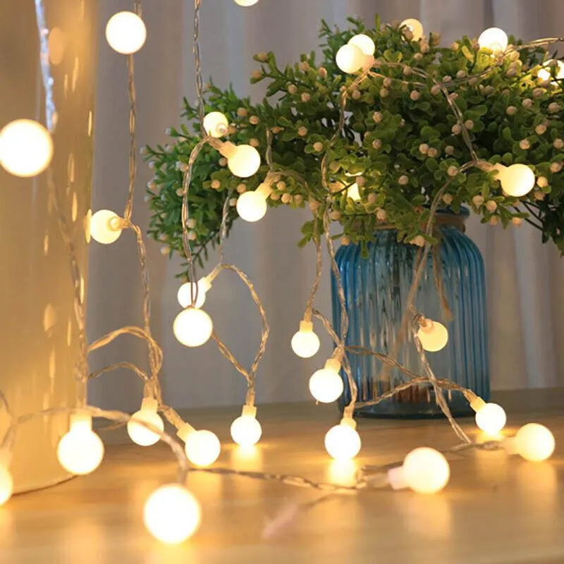 Bulb Ball Fairy String Strips Lights Home Garden Lamp Halloween Xmas Party