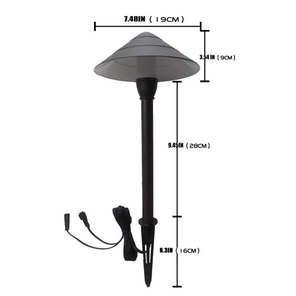 CDPA65 Path Light 3W 12V Mushroom LED Beaded Swivel Hat Landscape Fixture