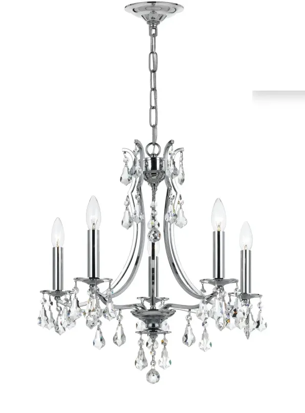 CEDAR 5 LIGHT MINI CHANDELIER, POLISHED CHROME