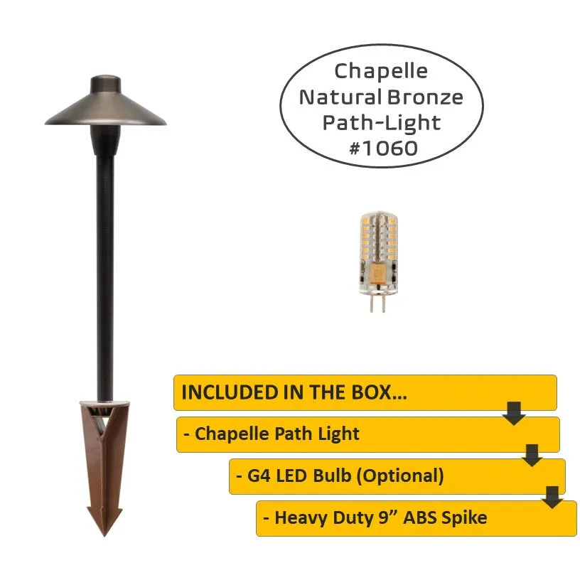 Chapelle Solid Cast Brass Pathway Light Natural Bronze