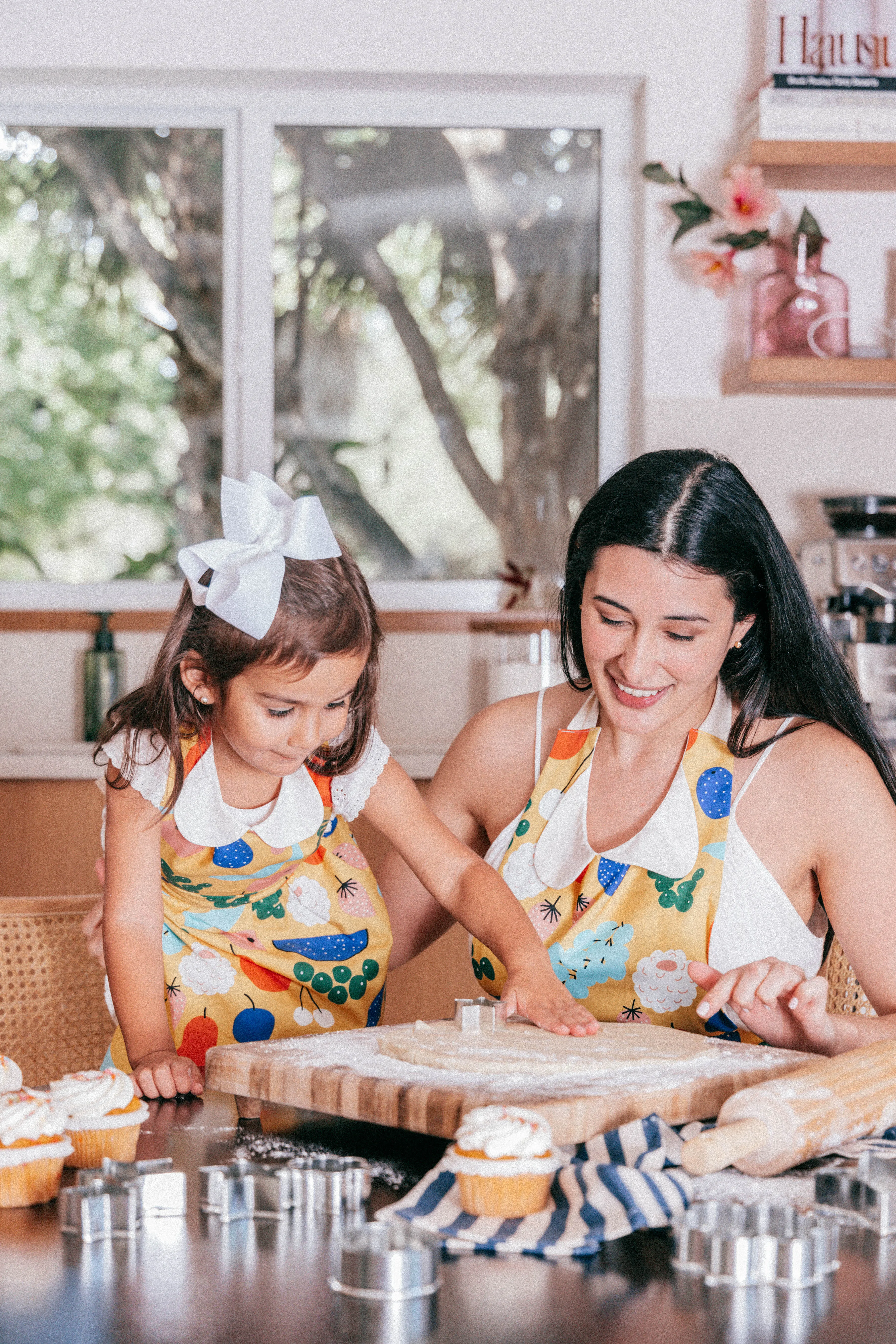 Child's Gidget Apron Yellow Fruits Print