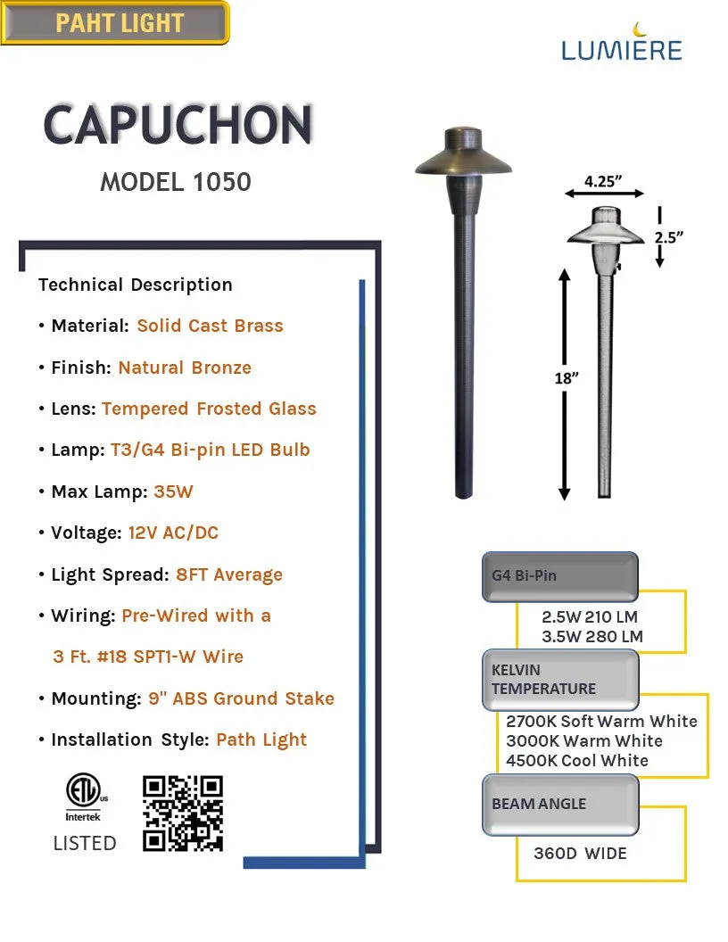 COMBO KIT I - Solid Cast Brass Outdoor Landscape Pathway & Spot Lighting