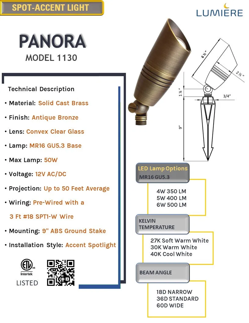 COMBO KIT V- Solid Cast Brass Outdoor Landscape Pathway & Spot Lighting