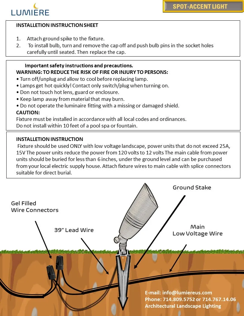 COMBO KIT V- Solid Cast Brass Outdoor Landscape Pathway & Spot Lighting