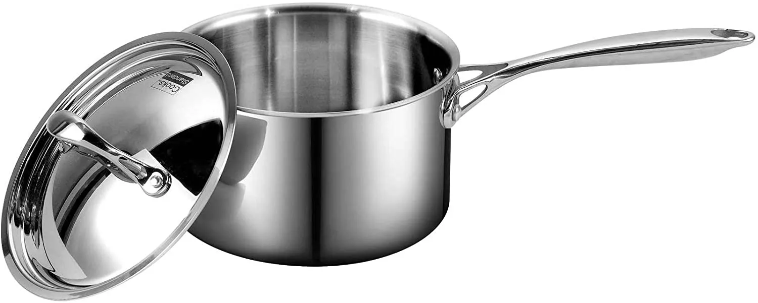 Cooks Standard Multi-Ply Full Clad Stainless Steel Saucepan with Lid 1.5/3-Quart, Silver