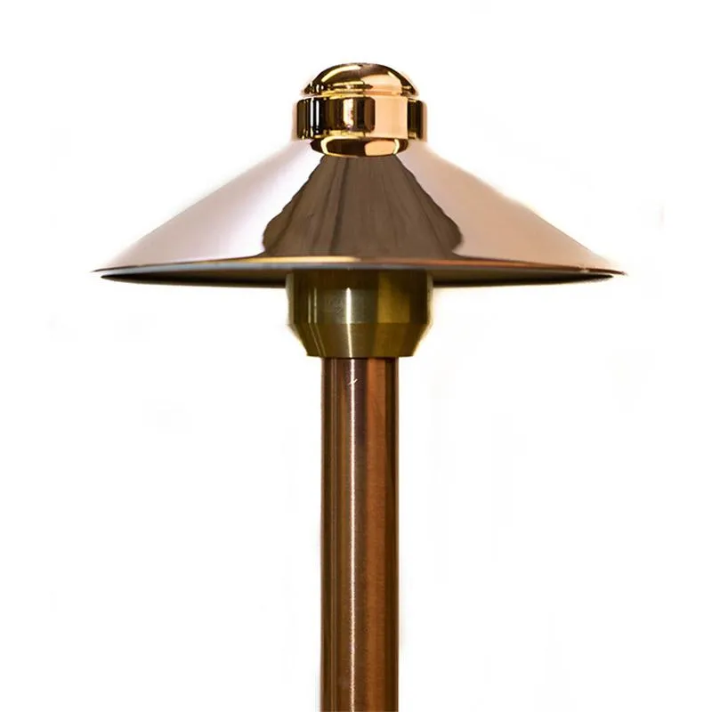 CopperMoon CM.6014 12V Copper 6" Path Light Top, 10.75" X 3/4" Copper Stem With Stake