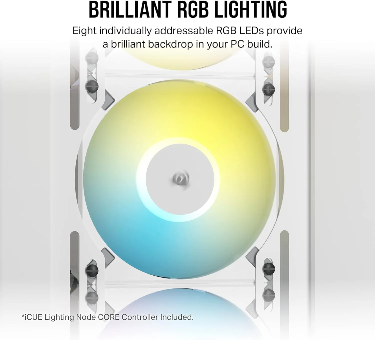 Corsair iCUE AF120 RGB ELITE 120mm PWM Triple Fan Kit 連 iCUE Lighting Node CORE RGB 控制器 - White 白色 (Triple Pack 三件裝) CO-9050158-WW