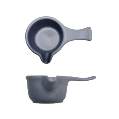 Creative Table TWS-F45-08 Mini Saucepan with handle, Grey, 3 oz, dishwasher safe, microwave safe, Signatur