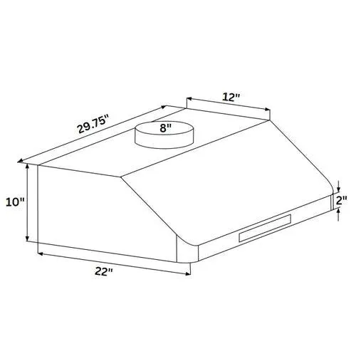 Crown Range Hood Pro-R01| 900 CFM| Under Cabinet| Stainless Steel