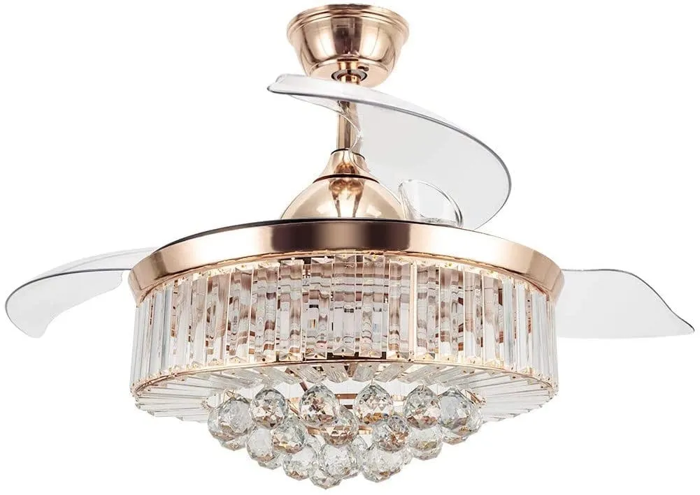 Crystal Chandelier Ceiling Fan with Remote Control