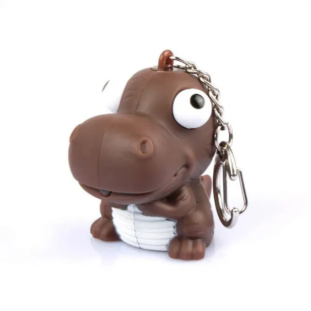 Cute Dinosaur Light-Up Singing Flashlight Key-chain