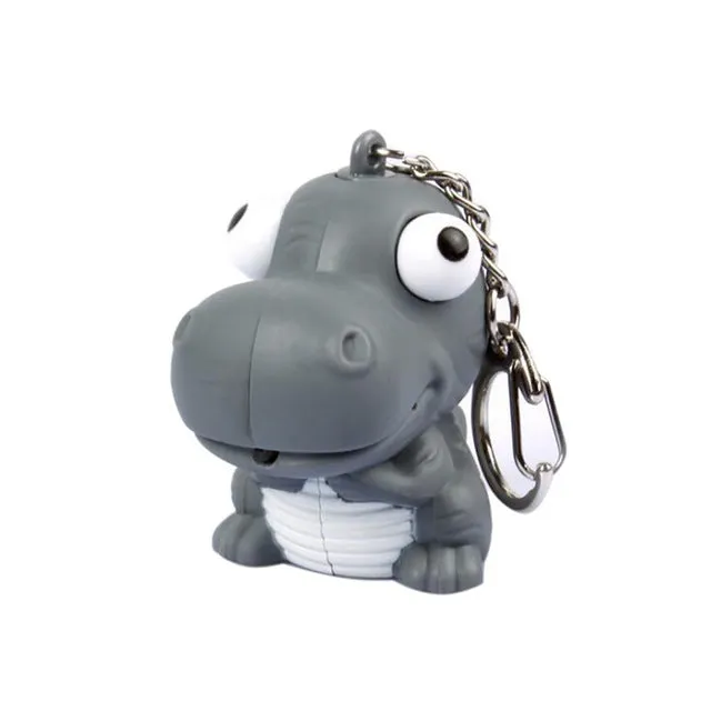 Cute Dinosaur Light-Up Singing Flashlight Key-chain