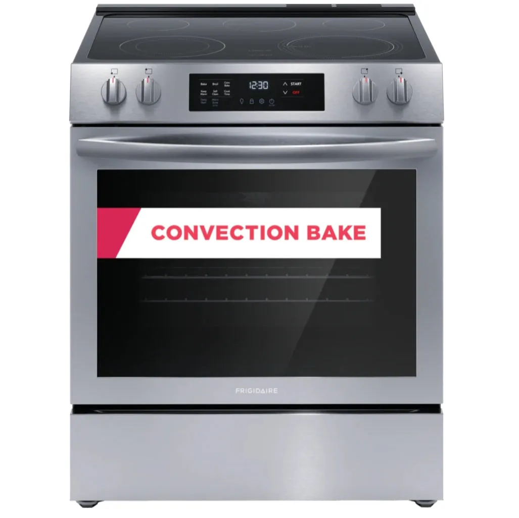 D2C Frigidaire 30'' Front Control Gas Range with Convection Bake - 5 Burners