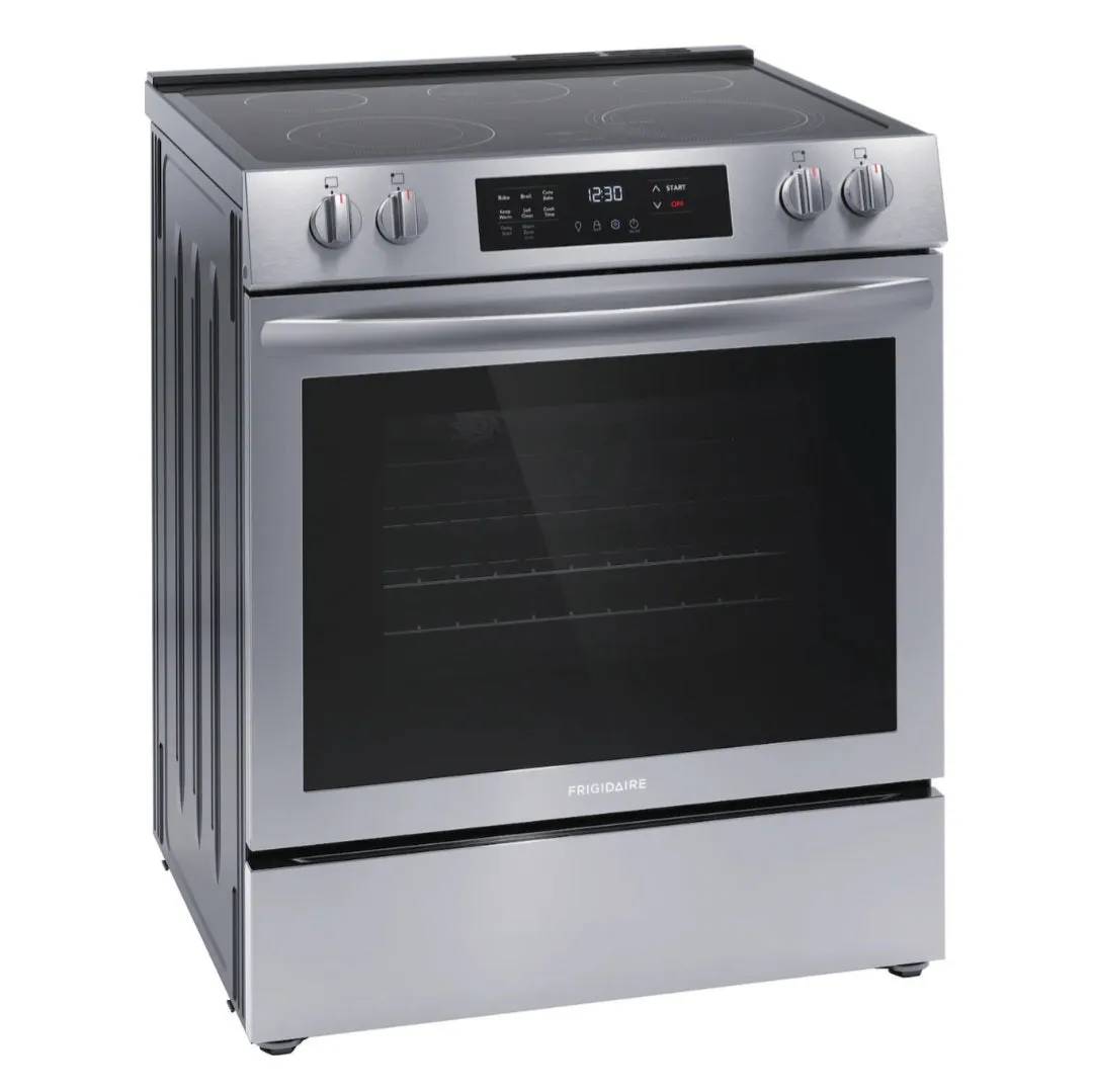 D2C Frigidaire 30'' Front Control Gas Range with Convection Bake - 5 Burners