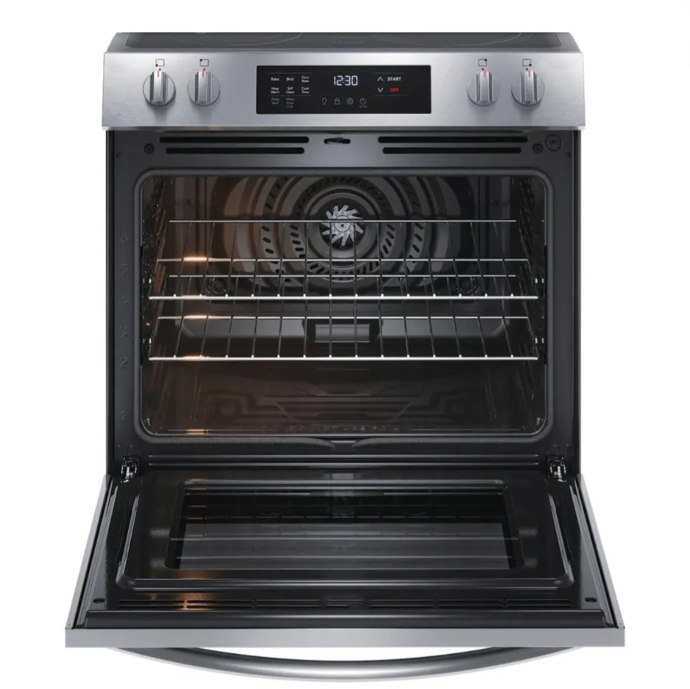 D2C Frigidaire 30'' Front Control Gas Range with Convection Bake - 5 Burners