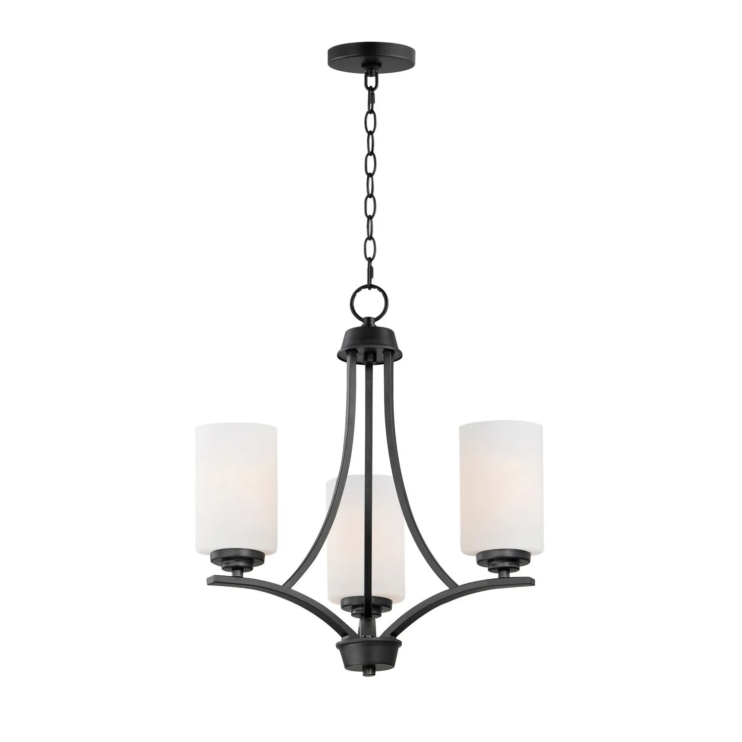 Deven 3-Light Chandelier in Black