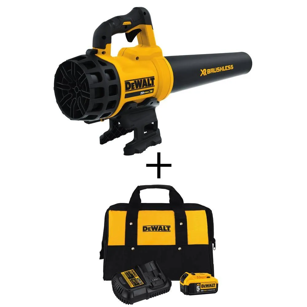 DeWalt 20-Volt Max Lithium Ion Cordless 90 MPH 400 CFM Handheld Leaf Blower (Tool Only) w/ Bonus 20-Volt Max Starter Kit DCBL720