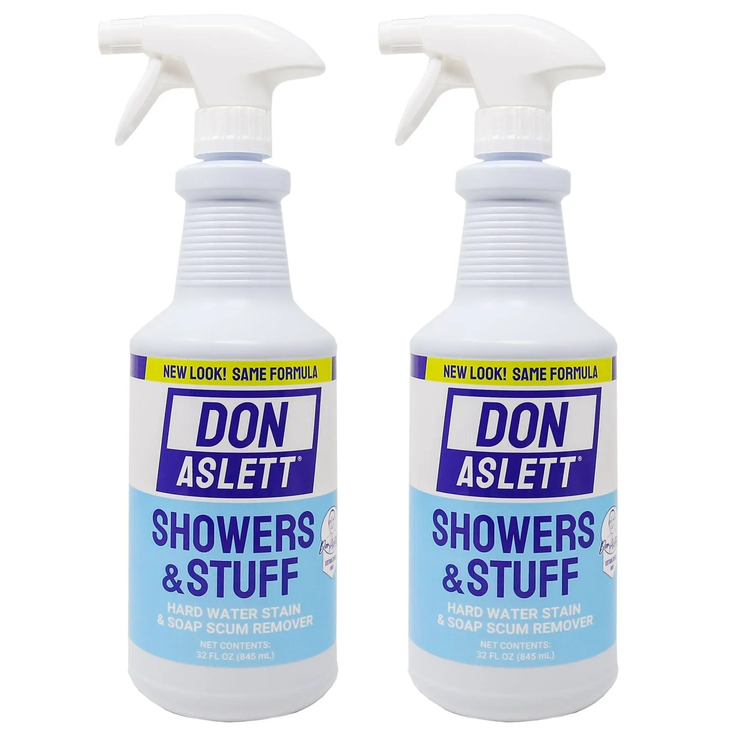 Don Aslett Showers And Stuff Cleaner 2 Pack – Professional Strength Hard Water Stain And Soap Scum Remover