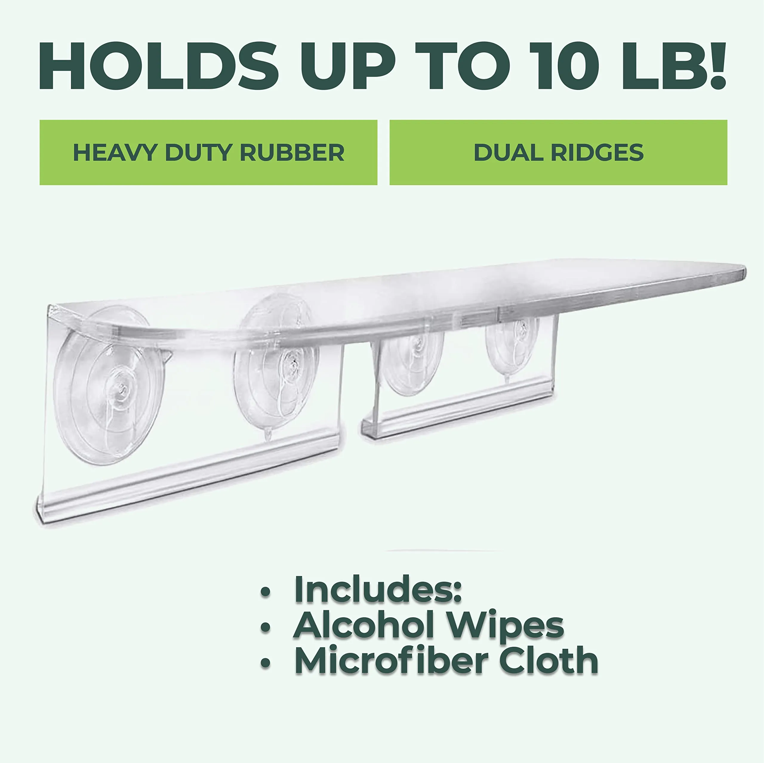 Double Veg Ledge - Window Shelf For Plants, Clear Acrylic Shelves - Suction Cup Indoor