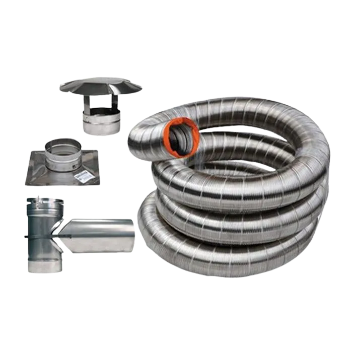 Drolet VOLKA-425 4" X 25' Vortex Stainless Flex Liner Kit For Pellet Stove