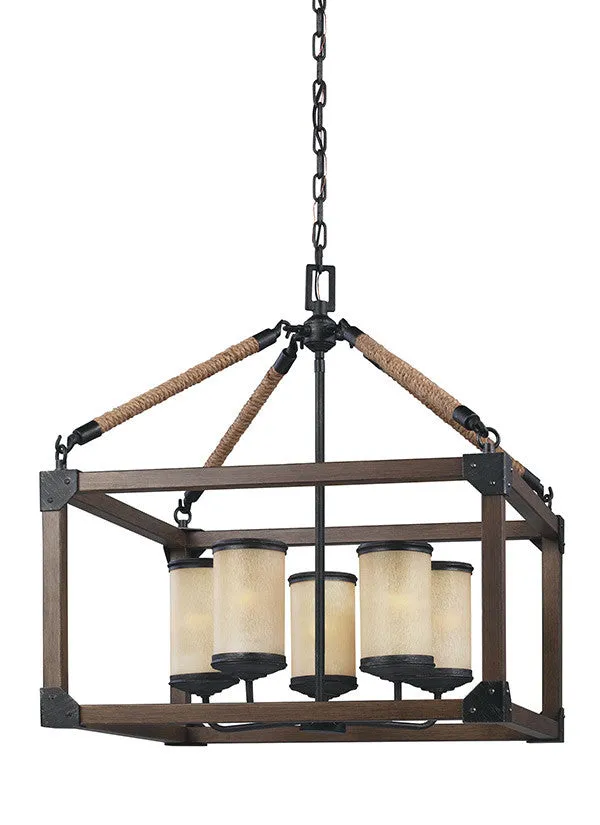 DUNNING 5 LIGHT CHANDELIER, STARDUST