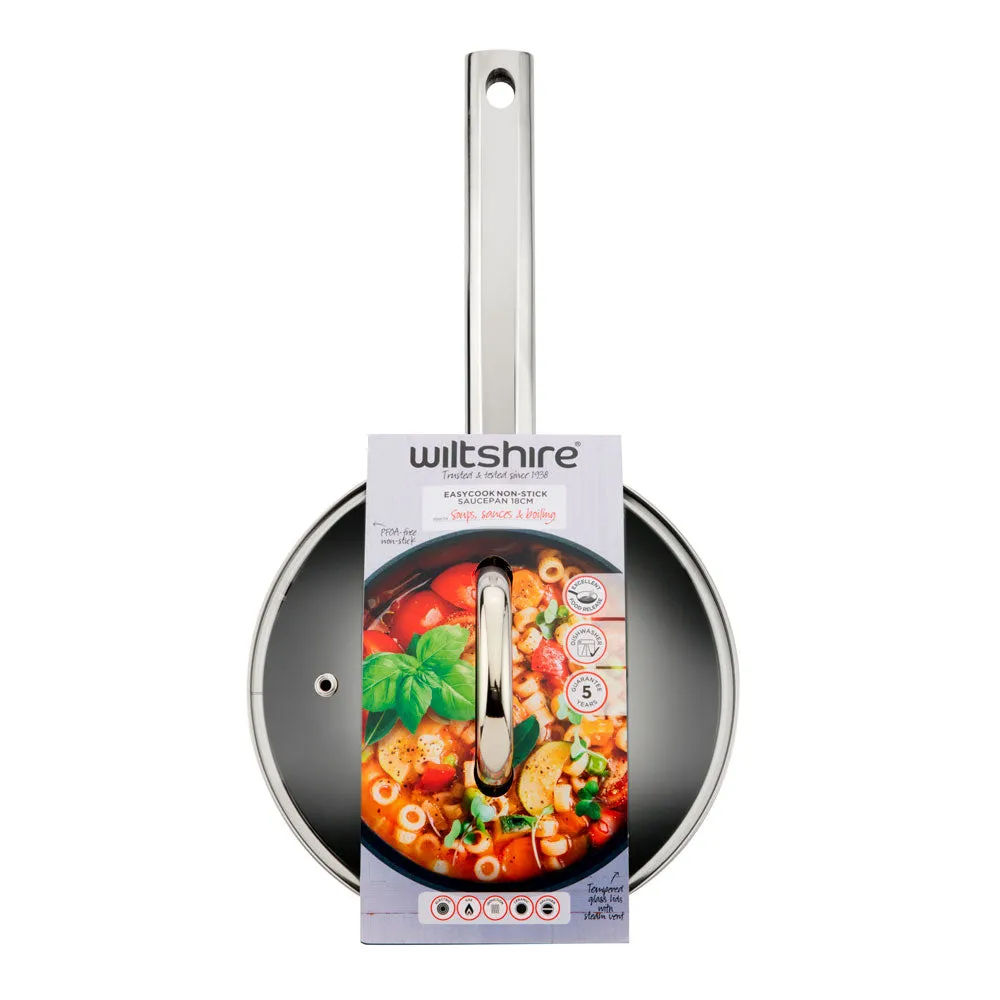 Easycook Non-stick Saucepan 18cm with glass lid