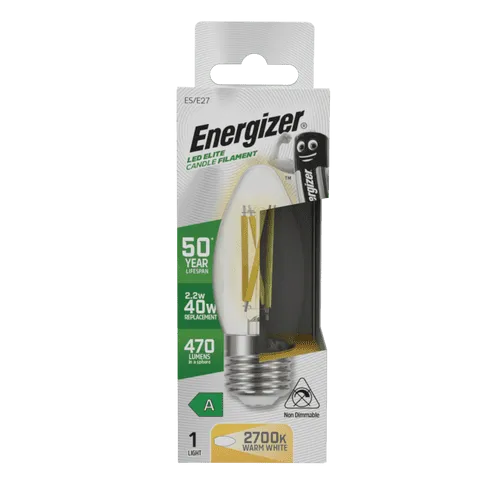 Energizer CANDLE E27 LED Bulb - 2.2w - 2700K- 470lm