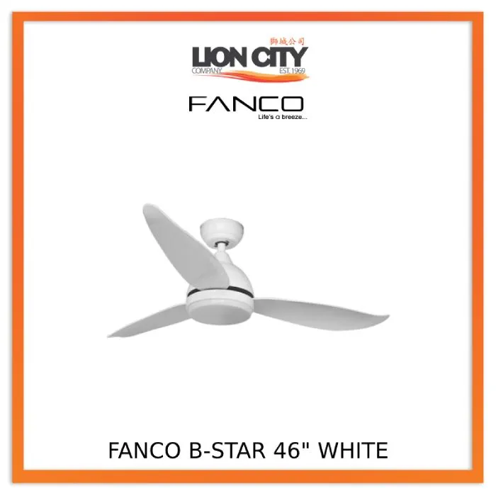 Fanco B-Star 36"/46"/52" (3 Blade) DC Ceiling Fan