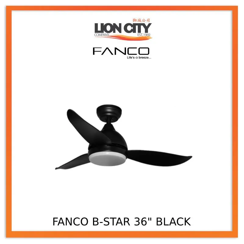 Fanco B-Star 36"/46"/52" (3 Blade) DC Ceiling Fan