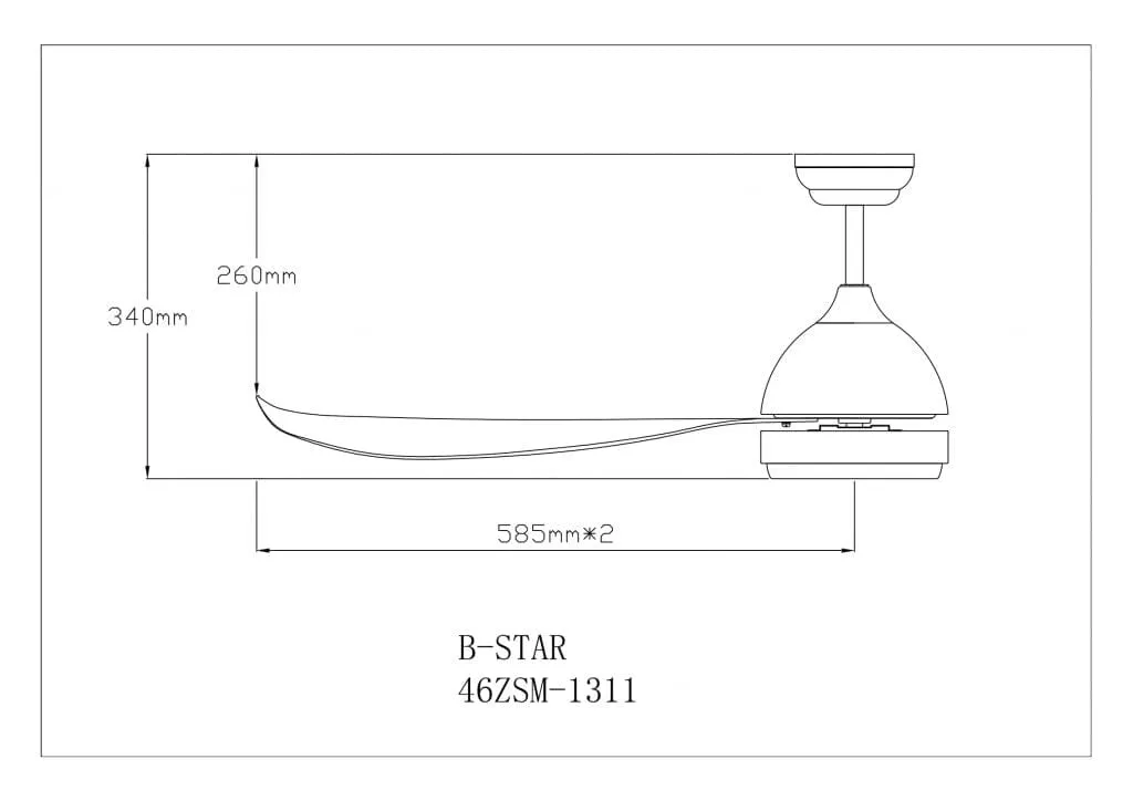 Fanco B-Star 36"/46"/52" (3 Blade) DC Ceiling Fan