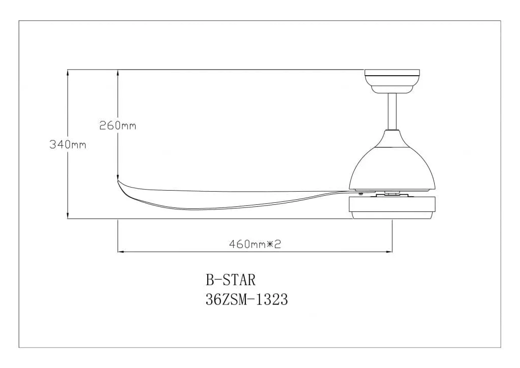 Fanco B-Star 36"/46"/52" (3 Blade) DC Ceiling Fan