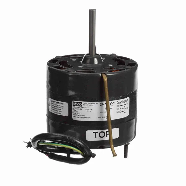 Fasco Direct Drive Motor, 1500 RPM, 1/8-1/20 HP, 115 V, 4.4" Diameter, Open Air Over