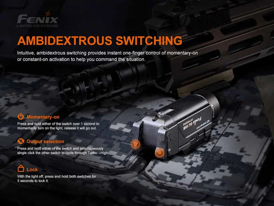 Fenix GL19R Tactical Weapon Flashlight, Rechargeable