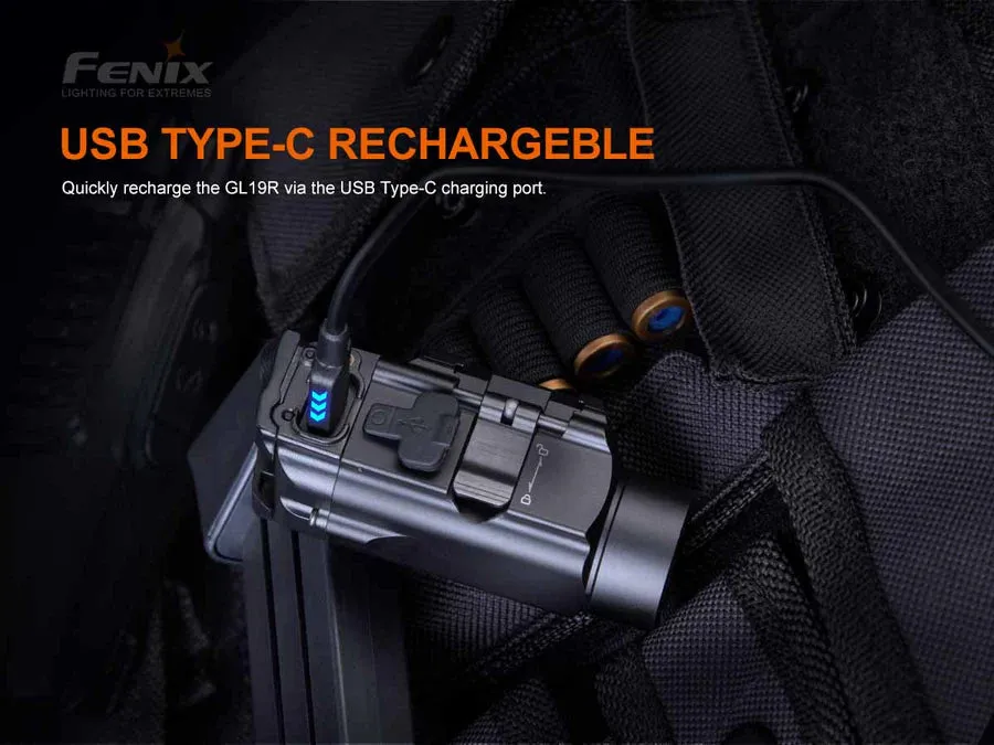 Fenix GL19R Tactical Weapon Flashlight, Rechargeable