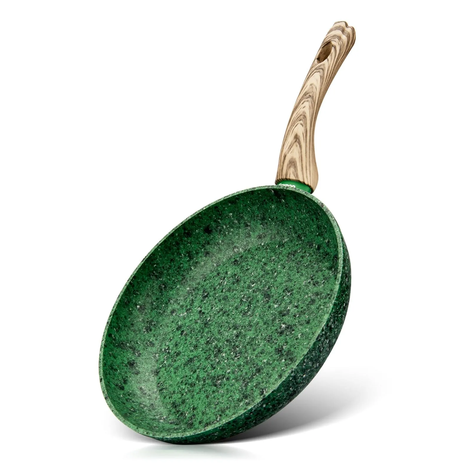 Fissman Frying Pan Aluminum Non-Stick Aluminum with Induction Bottom Malachite Series Green/black 26x5.2cm