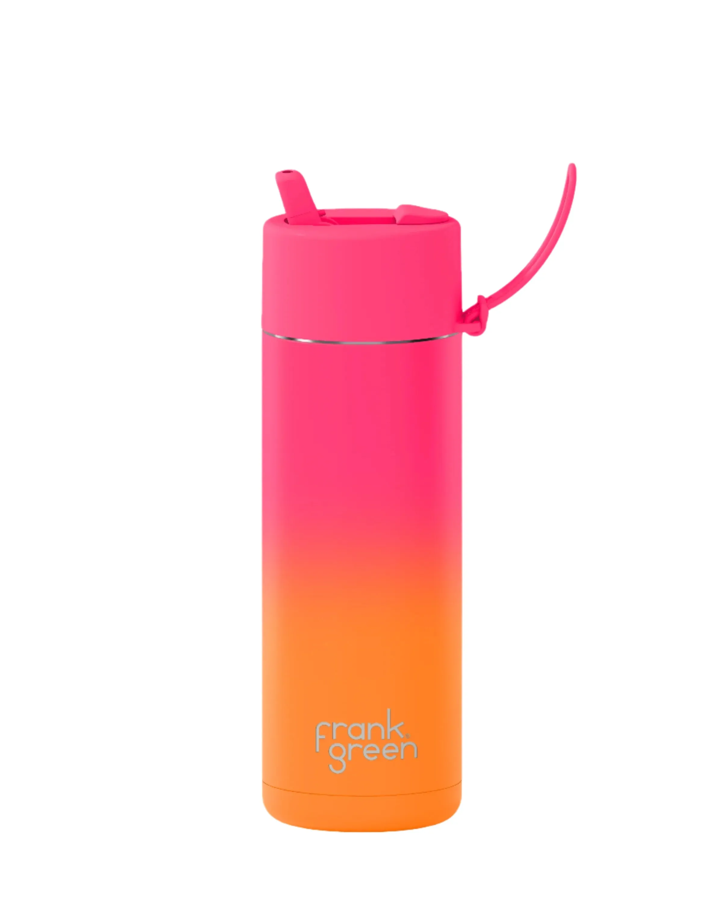 Frank Green Summer Sunset Gradient Ceramic Reusable Bottle with Flip Straw Lid 595mL (20oz)