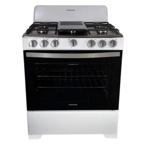 Frigidaire 30” 6 Burners Gas Range - White