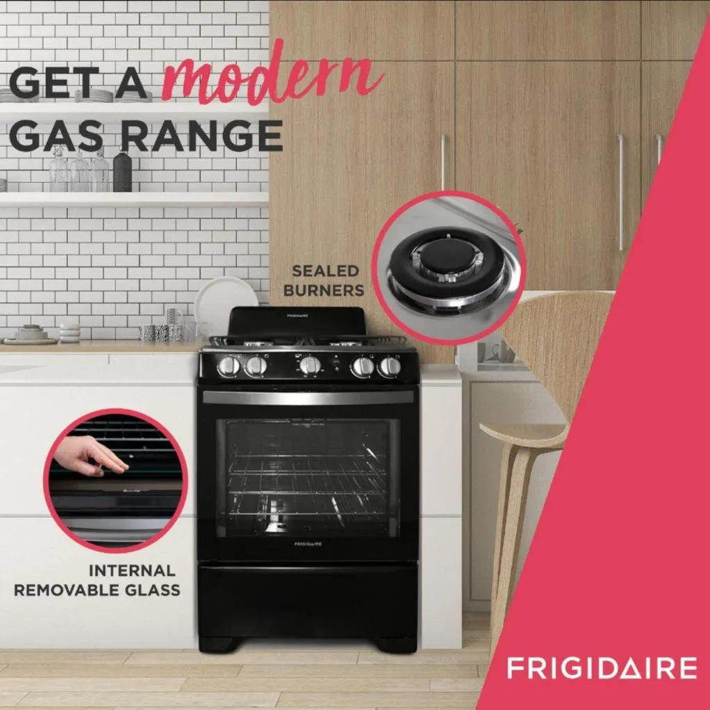 Frigidaire Gas Range 24" 4 Burners in Black