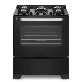 Frigidaire Gas Range 30" with 5 Burners Glass Cooktop in Black