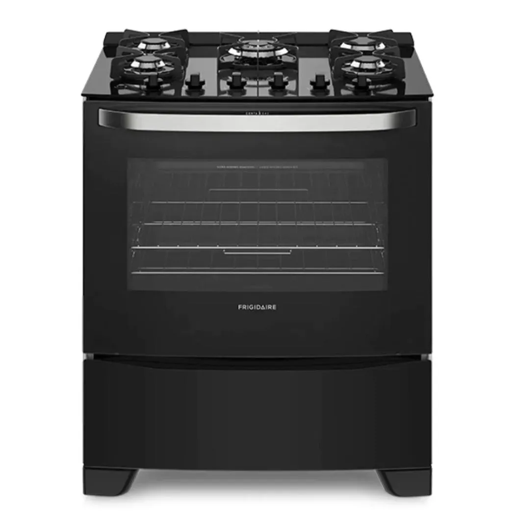 Frigidaire Gas Range 30" with 5 Burners Glass Cooktop in Black