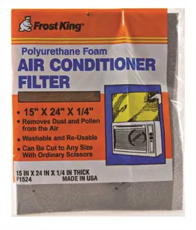 Frost King&reg; Washable Foam Air Filter For Air Conditioners, 24x15x1-4 In.