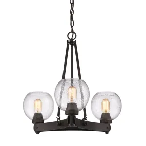 GALVESTON 3 LIGHT CHANDELIER, RUBBED BRONZE