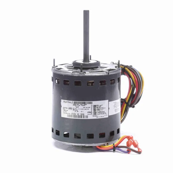 Genteq Direct Drive Motor, 1075 RPM, 1 HP, 208-230 V, 48 Frame, Open Air Over