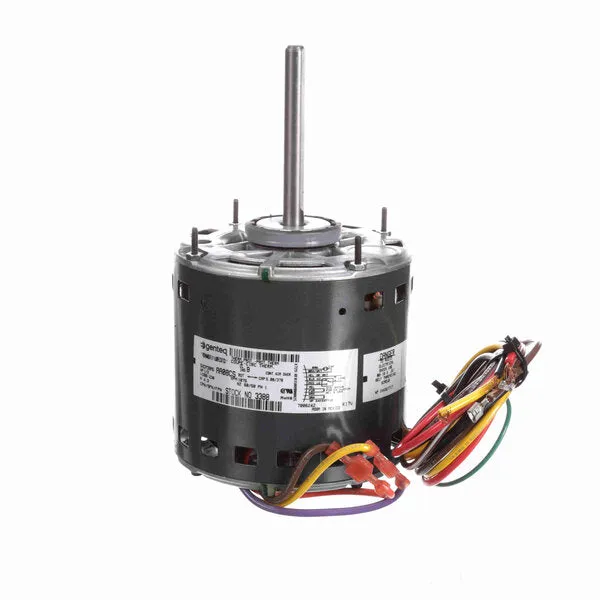 Genteq Direct Drive Motor, 1075 RPM, 1/2 HP, 208-230 V, 48 Frame, Open Air Over