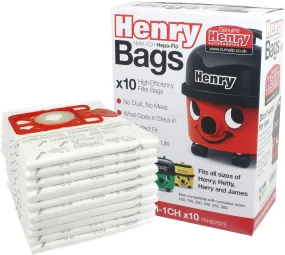 Genuine Numatic NVM-1CH Numatic Henry and James Cleaner Bags Pack of 10