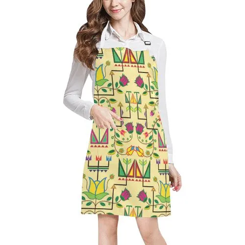 Geometric Floral Summer-Vanilla Apron