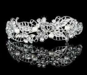 Hair Accessories Austrian Crystal Hair Ornament For Women Wedding Party Bridal Crowns Simulated Pearl