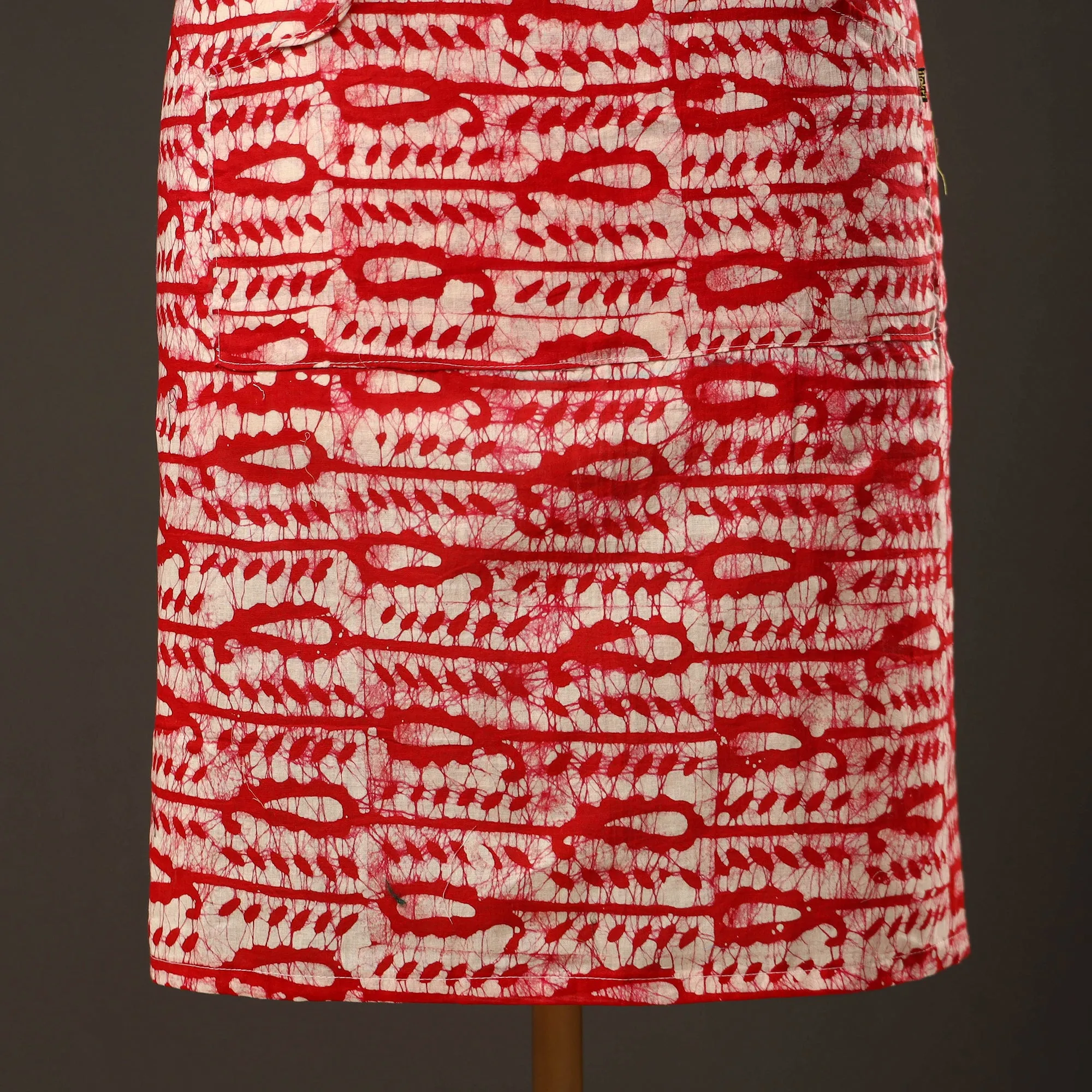 Hand Batik Printed Cotton Apron with Pocket 29